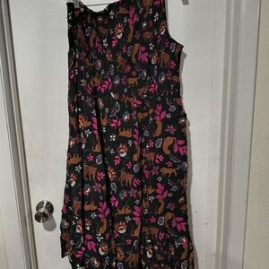 NWT Torrid Black Floral and Leopard Print One Shoulder Dress